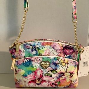 NEW BETSEY JOHNSON Watercolor Floral Print Bag